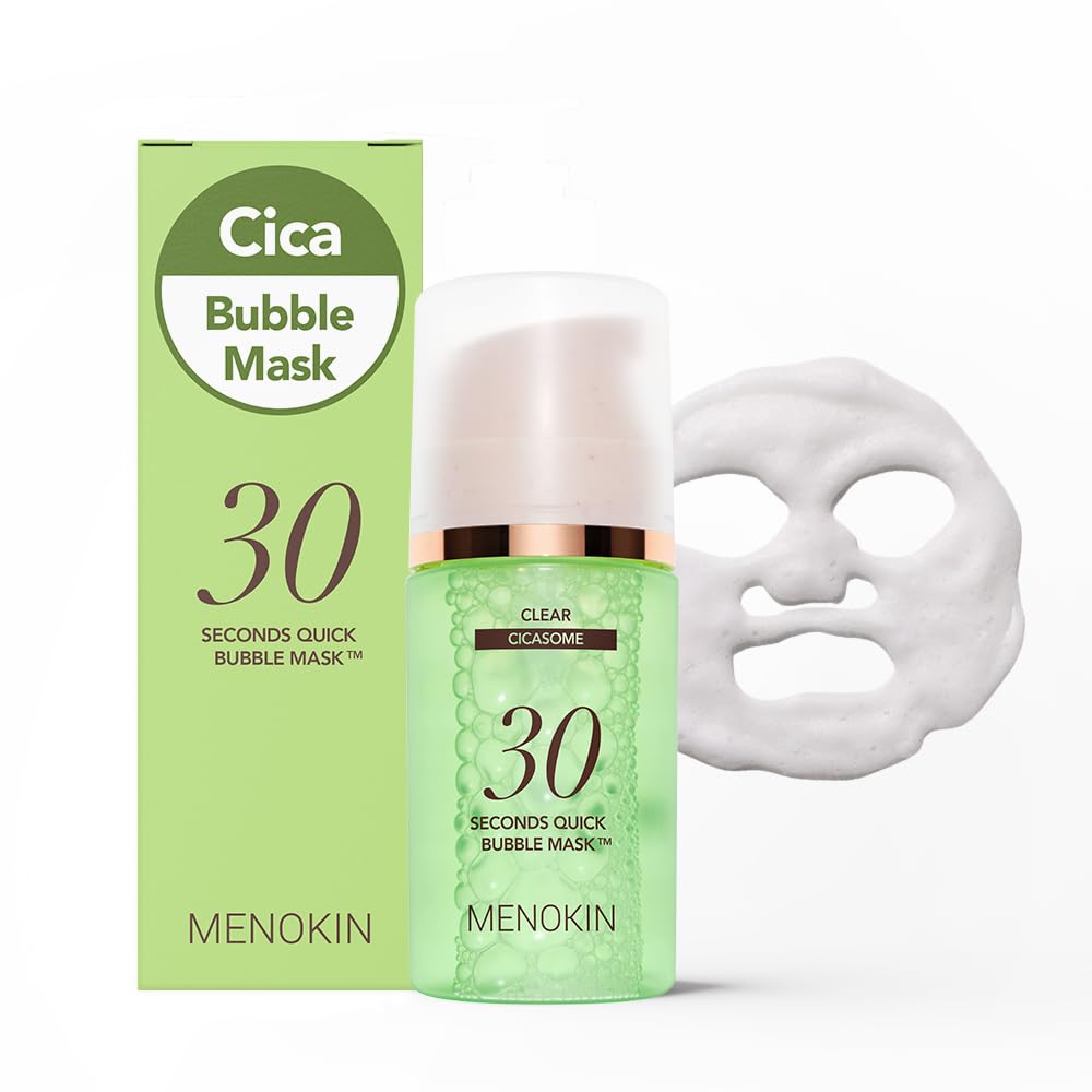 MENOKIN Bubble Mask bottle front – hydrates skin quickly as part of daily routine.