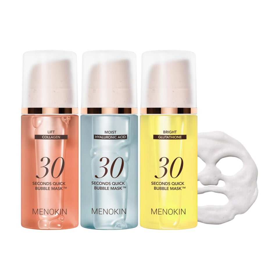 MENOKIN Korean Face Mask bottle-pump demonstrates quick hydration and glow