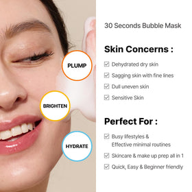 MENOKIN Bubble Mask bottle image illustrates the 70-sheets equivalent claim