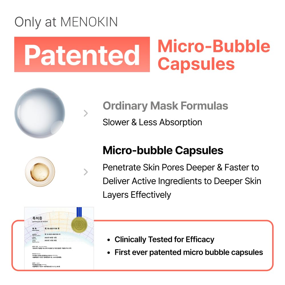 MENOKIN Bubble Mask close-up highlights micro-bubbles delivering essence