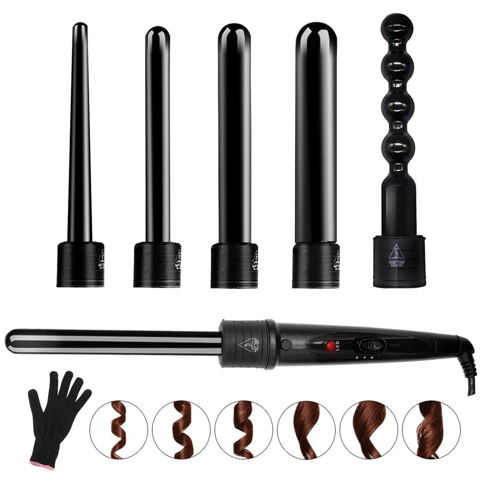 MENQANG 6in1 curling set with six barrels enables versatile styling for everyday looks.