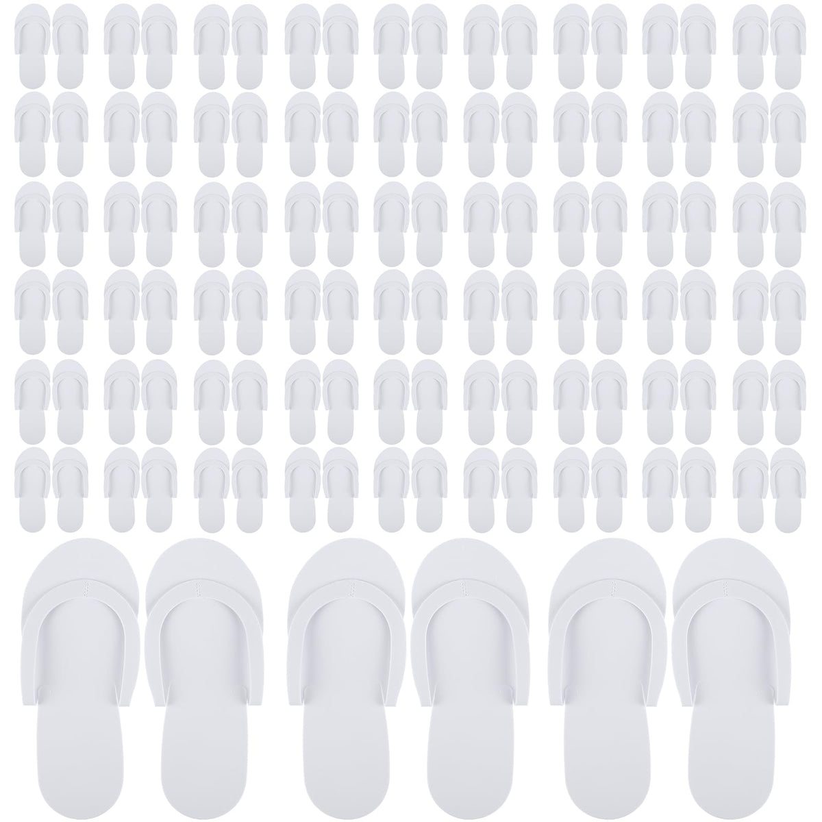 Mepase white 90-pair disposable foam pedicure slippers for guests