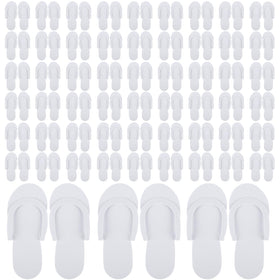 Mepase white 90-pair disposable foam pedicure slippers for guests