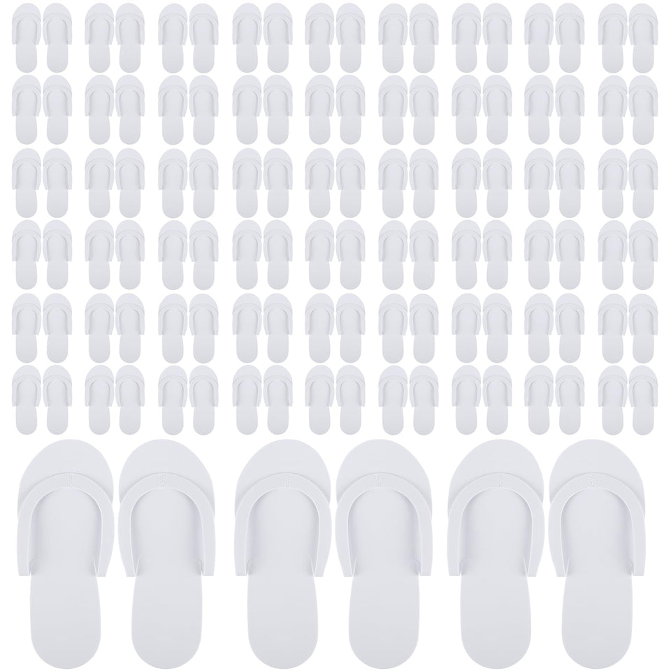 Mepase white 90-pair disposable foam pedicure slippers for guests