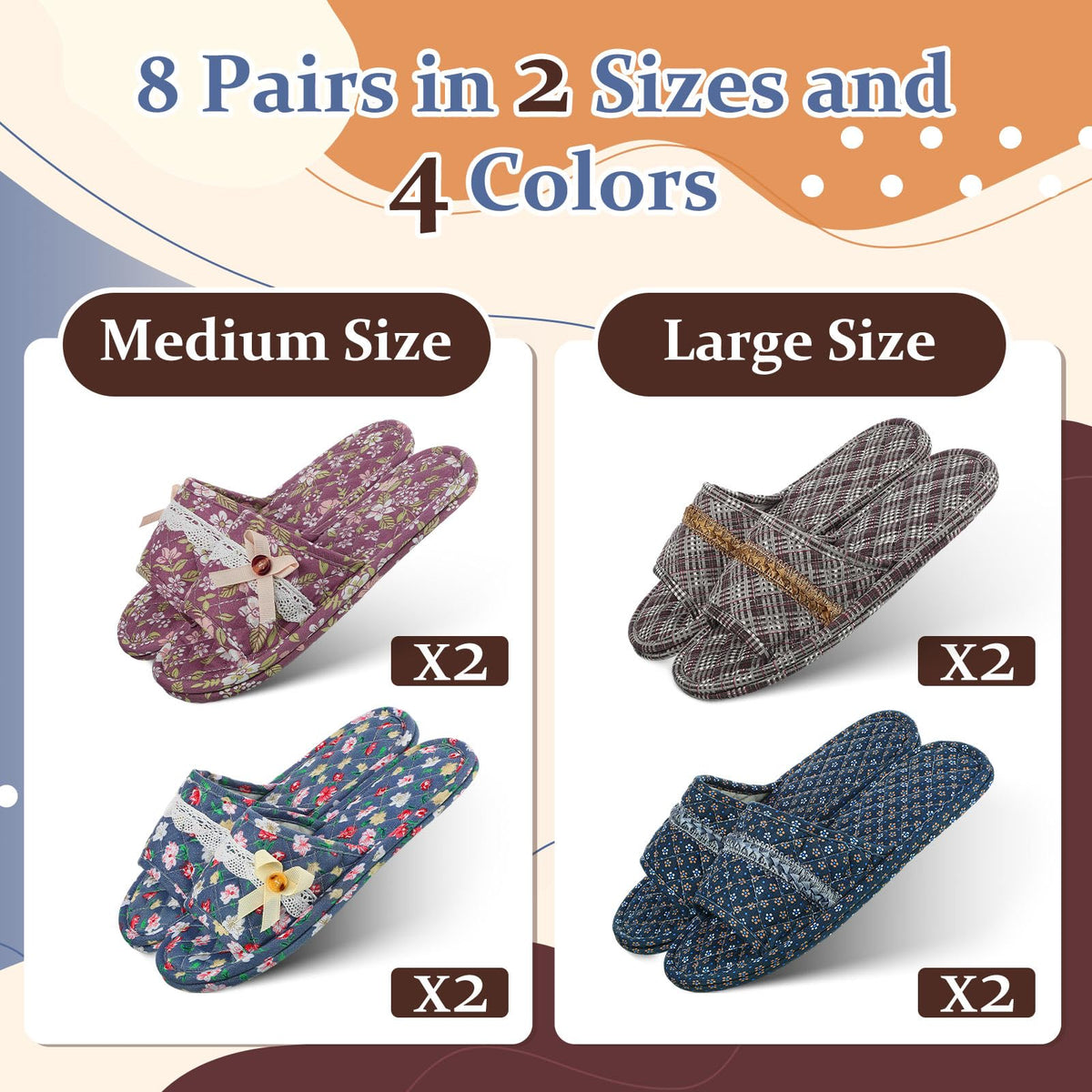 Mepase brown open-toe slippers give warm, cozy guest comfort