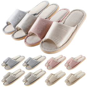 Mepase open-toe spa slippers in red with breathable comfort for guests