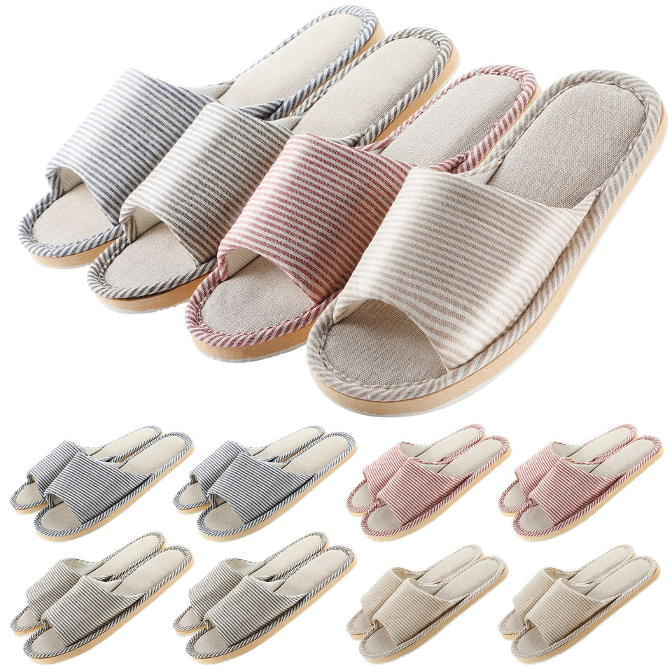 Mepase open-toe spa slippers in red with breathable comfort for guests