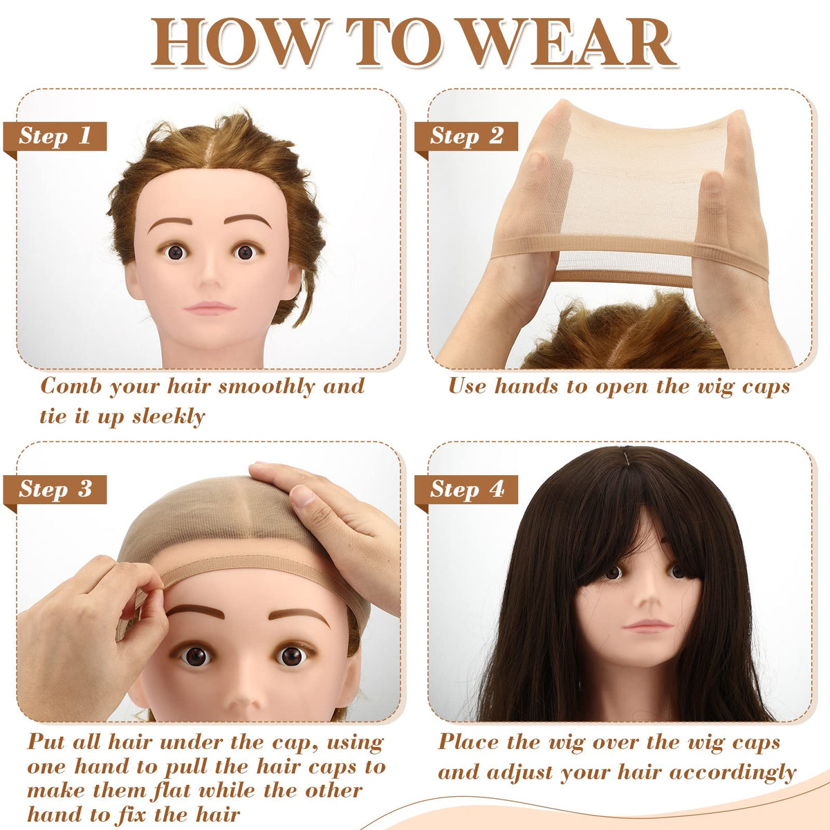 Mepase breathable nylon wig cap showcasing soft material and comfort