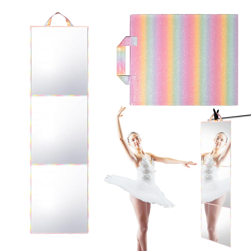 MEPIG foldable full-length mirror with handle for on-the-go use.