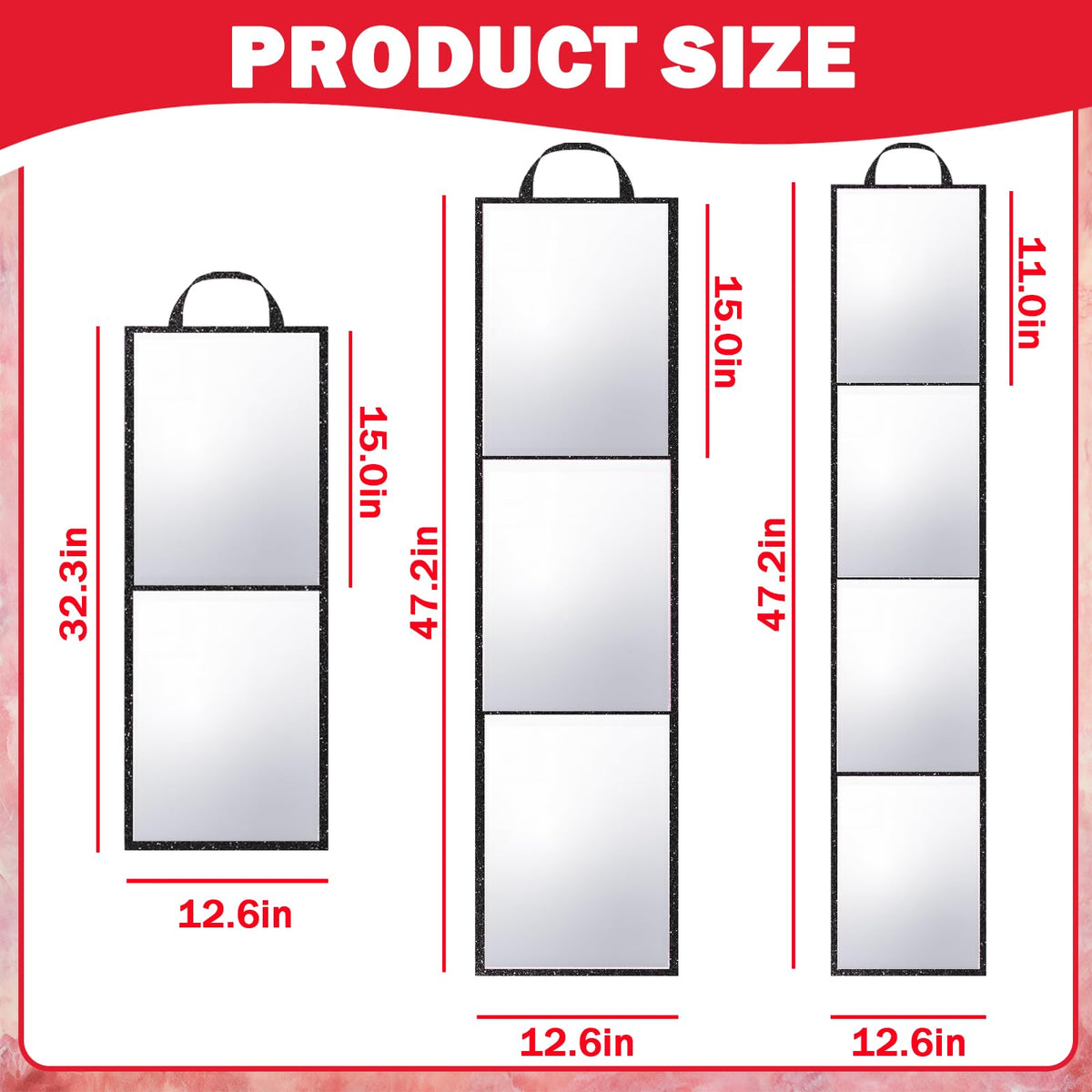 MEPIG foldable full-length mirror opened for tabletop makeup and dressing.