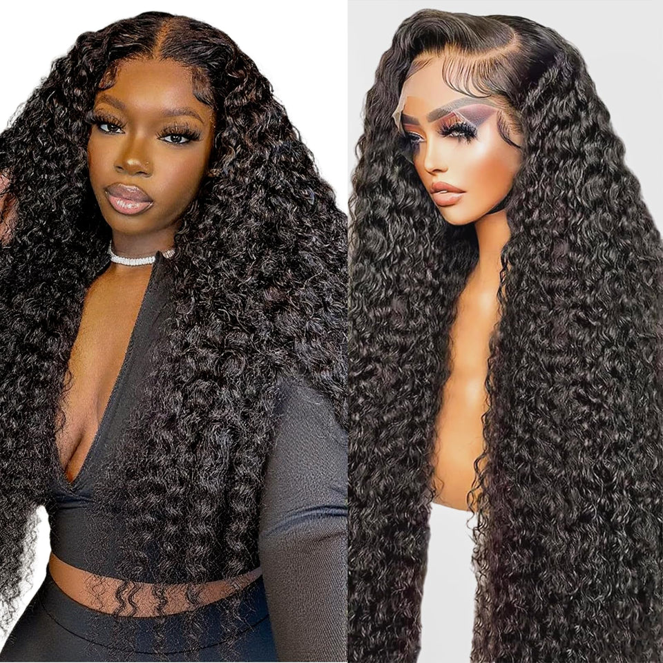 Mepurer 26-inch deep wave wig with baby hair front view for natural styling.