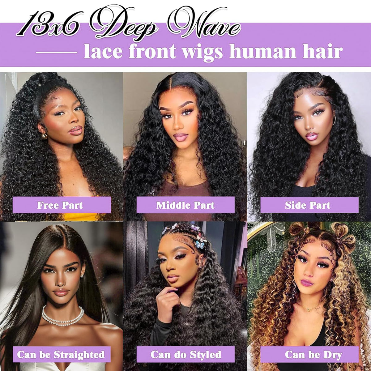 Mepurer multi-parting design supports deep, middle, or side part looks.