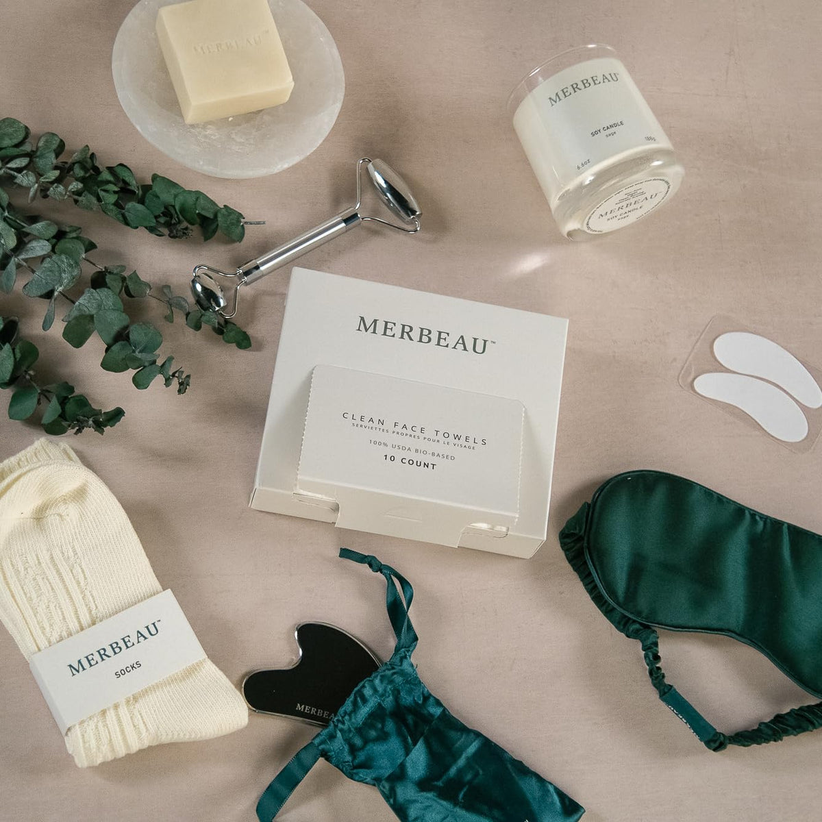 Merbeau ice facial roller provides cooling relief for refreshed skin.