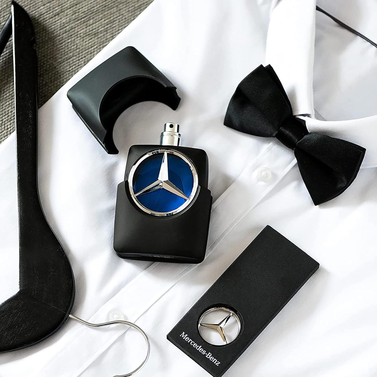 Mercedes-Benz Man sleek black packaging reflects premium branding.
