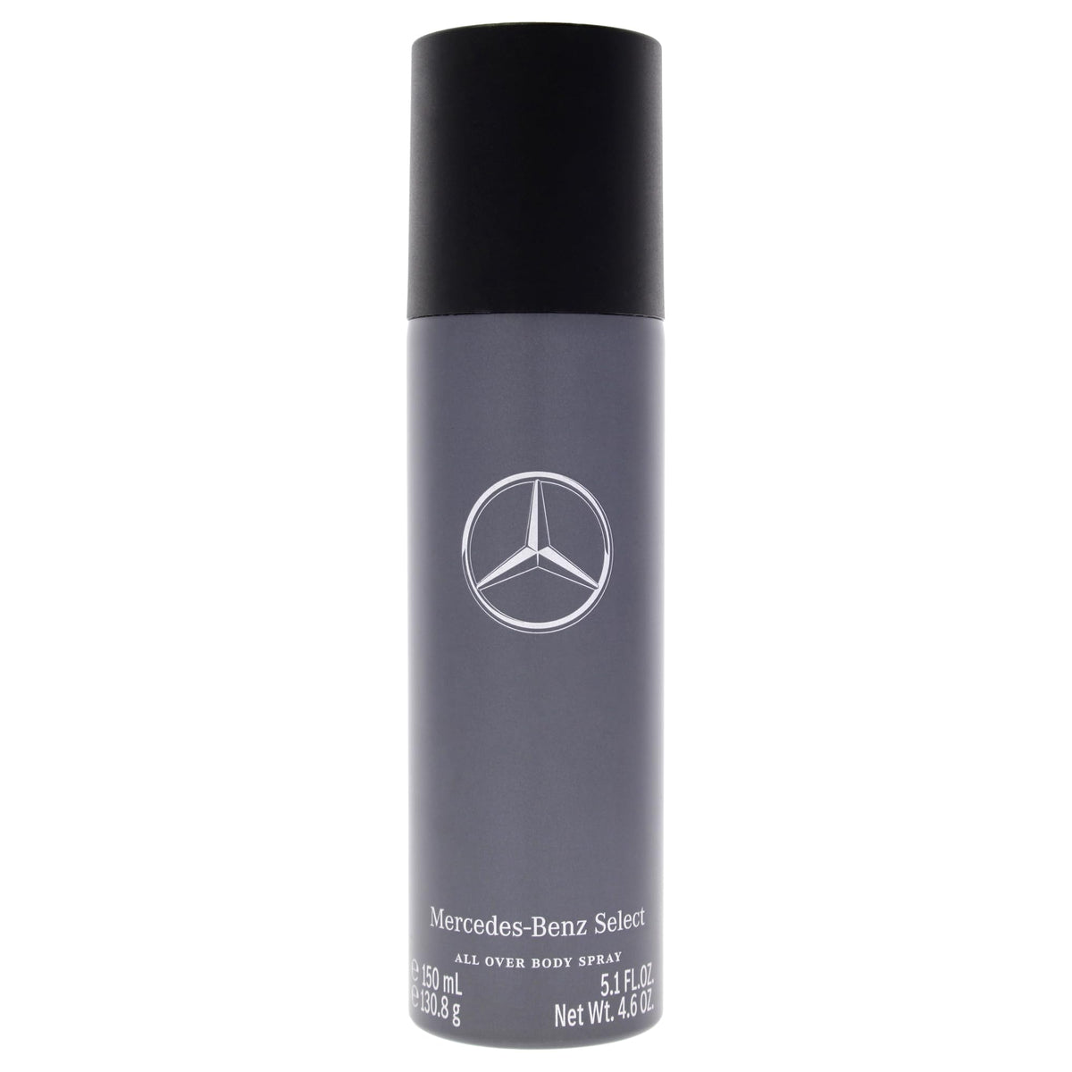 Mercedes-Benz Select all-over body spray bottle delivering long-lasting daily freshness.