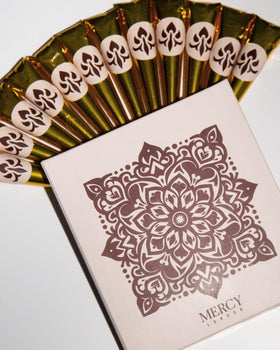 MERCY LONDON Henna Cones ready-to-use tubes for easy DIY color at home.