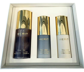 MERIT Mini Great Skin Trio pack shot, travel-friendly skincare set for on-the-go routines.