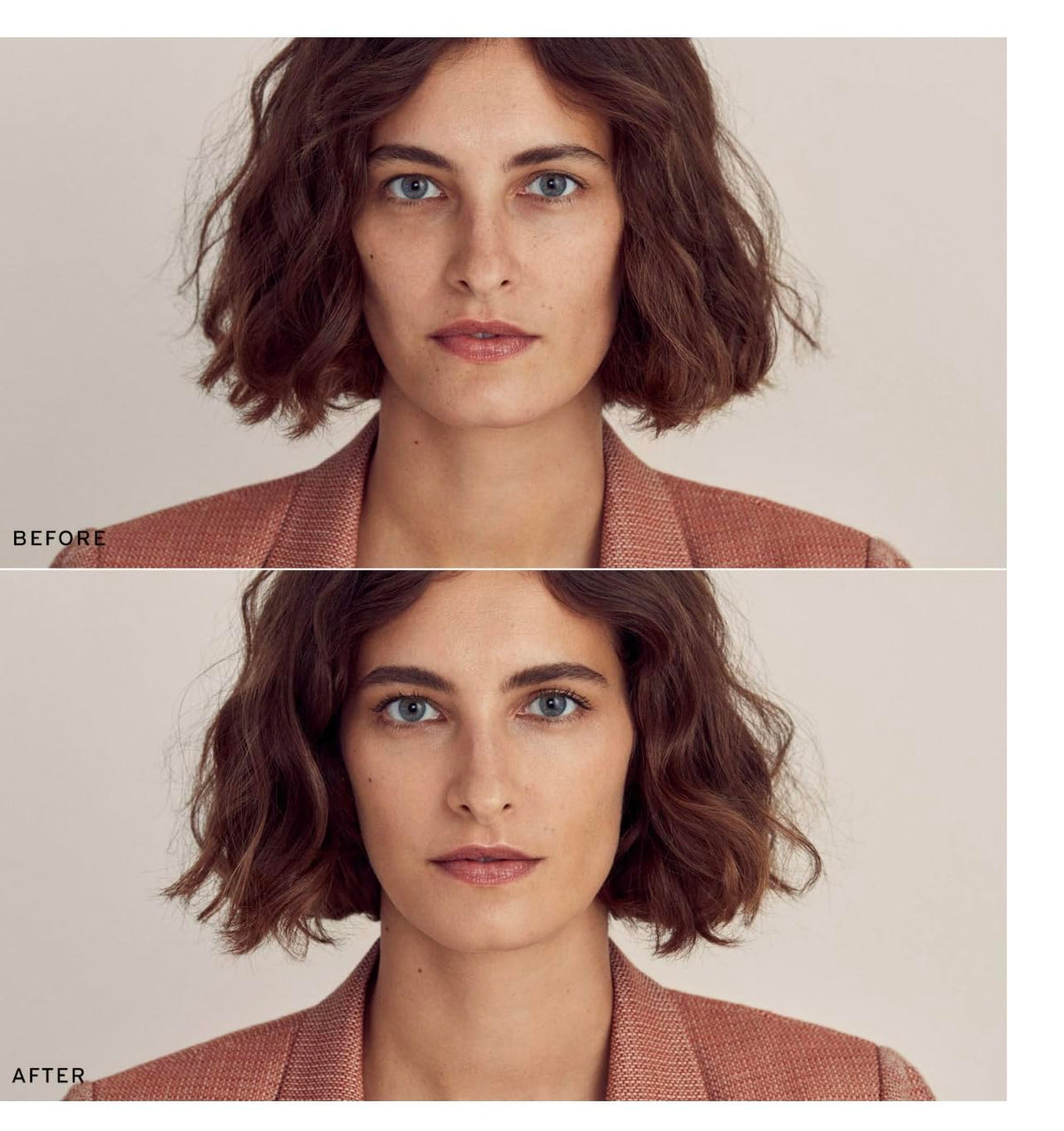 MERIT Minimalist application on the face delivering natural, breathable coverage.