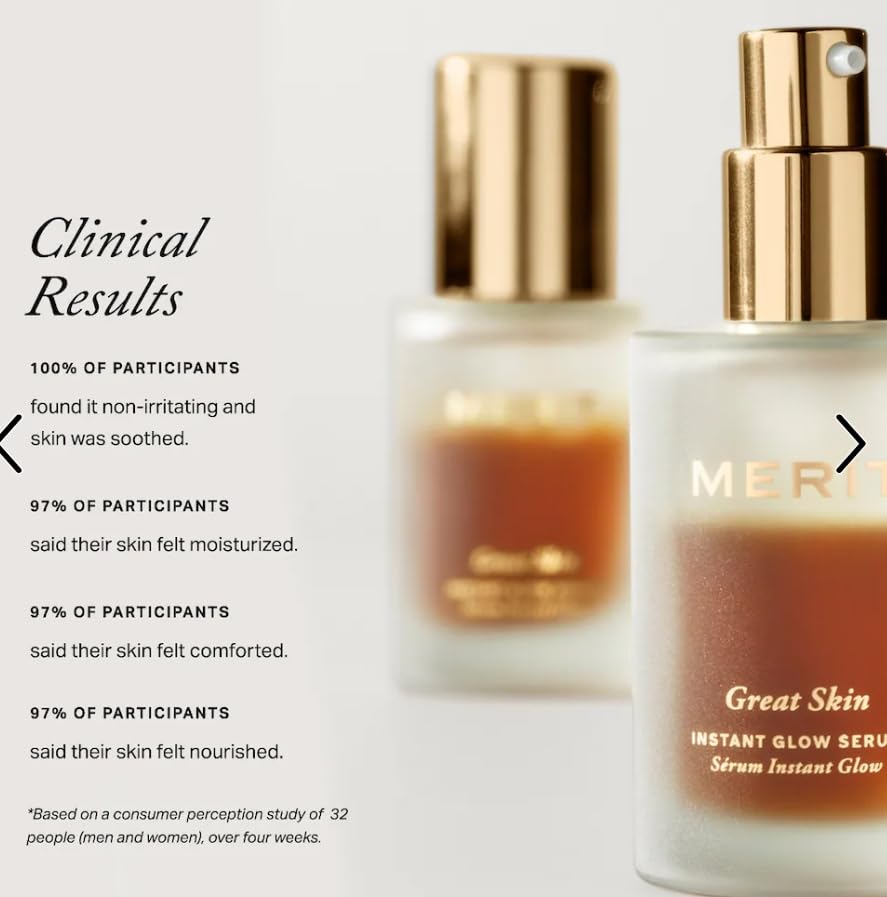 Merité Instant Glow Serum application on skin for instant luminosity and hydration