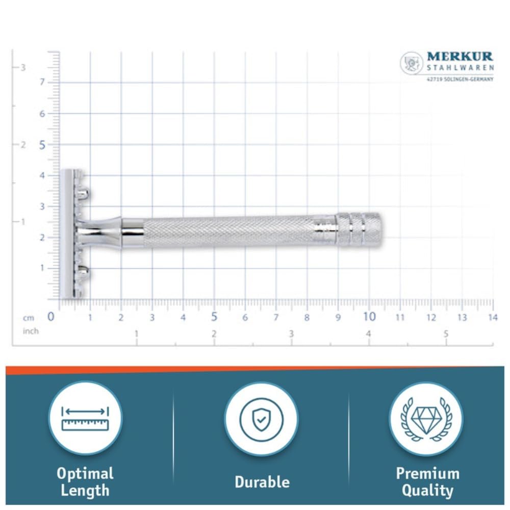 MERKUR 25C plastic-free design supports sustainable grooming.