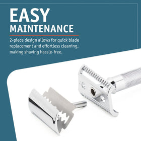 MERKUR 37C is compatible with standard double-edge blades for affordable, readily available options.