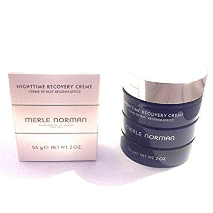 Merle Norman Nighttime Recovery Creme bottle for overnight hydration and improved elasticity