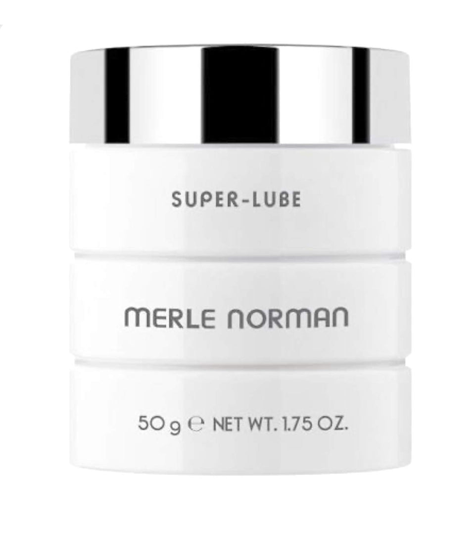 Merle Norman Super Lube Cream bottle for dry skin, delivering lasting moisture.