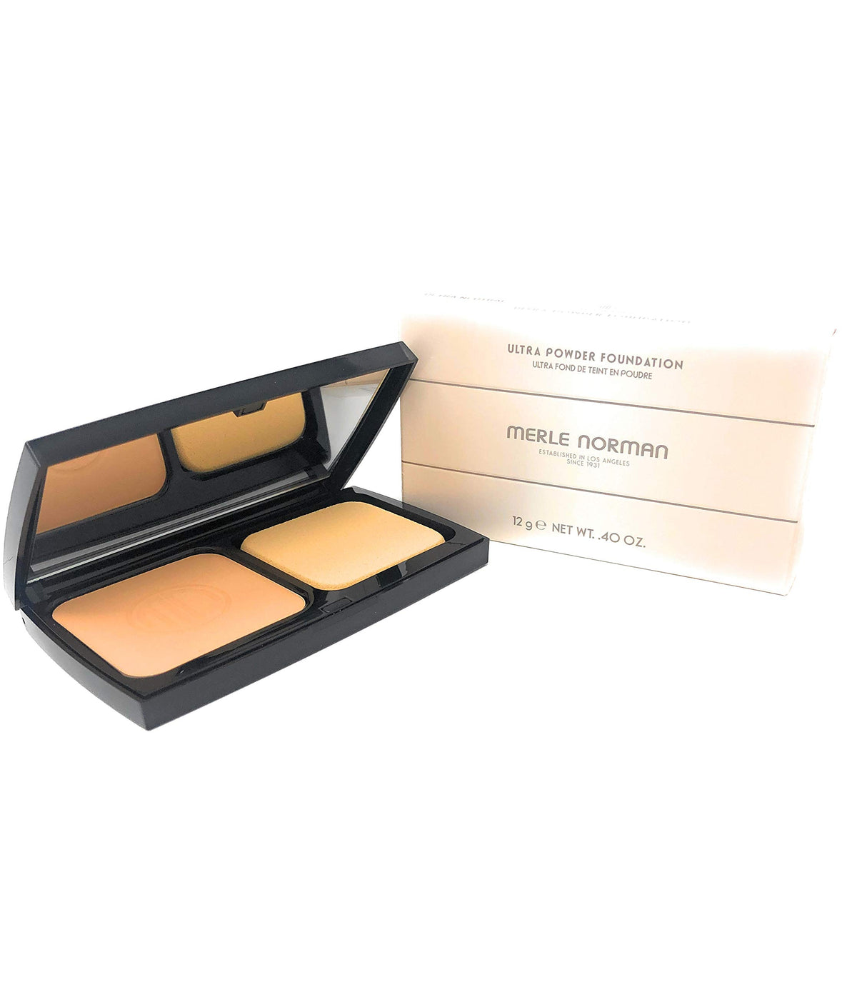 Merle Norman Ultra Neutral powder foundation application for buildable coverage