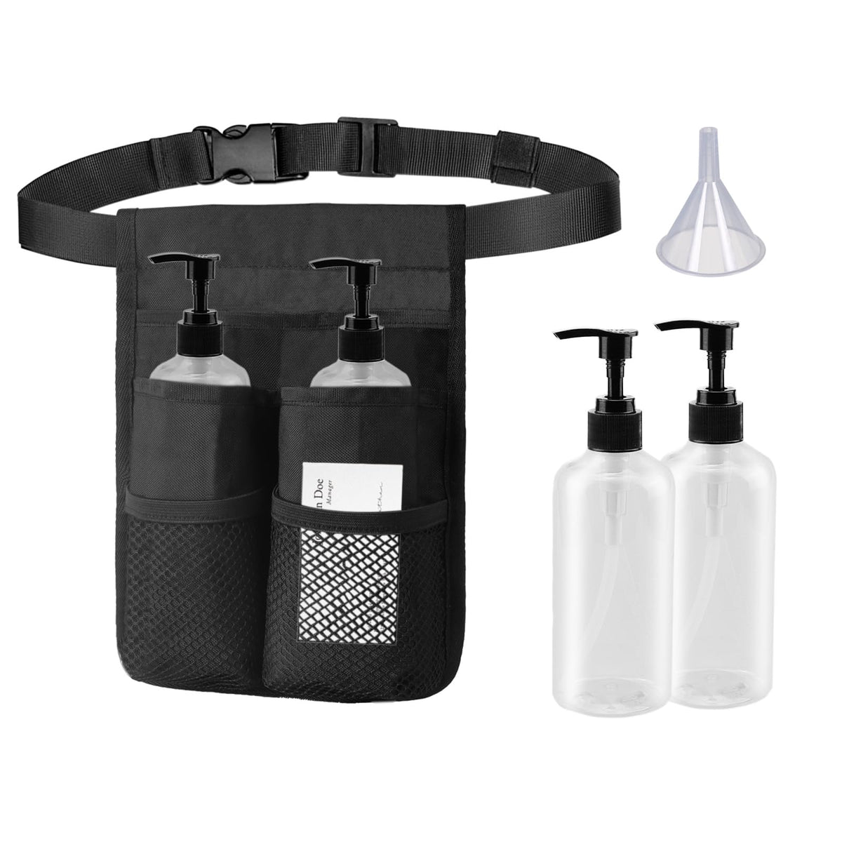 Merleu massage bottle holster in box for easy setup and tidy workspace.