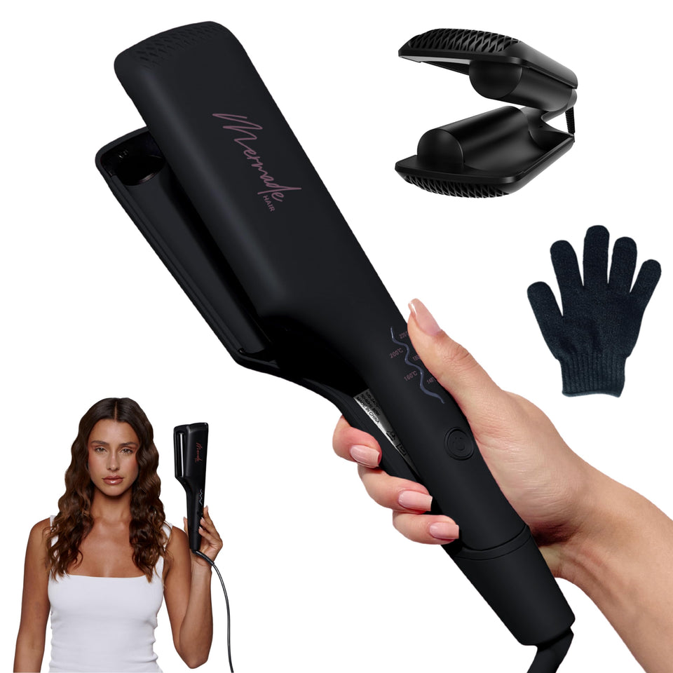 Mermade Hair Double Waver setup for effortless beachy waves