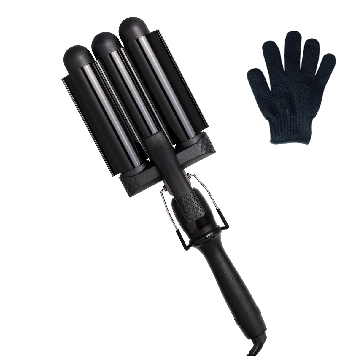 Mermade PRO Hair Waver 1.25-inch three-barrel black creates big beachy waves.