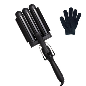 Mermade PRO Hair Waver 1.25-inch three-barrel black creates big beachy waves.