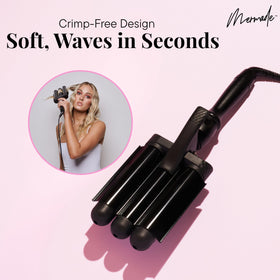 Sectioning hair with grips using Mermade Pro Waver for defined waves.