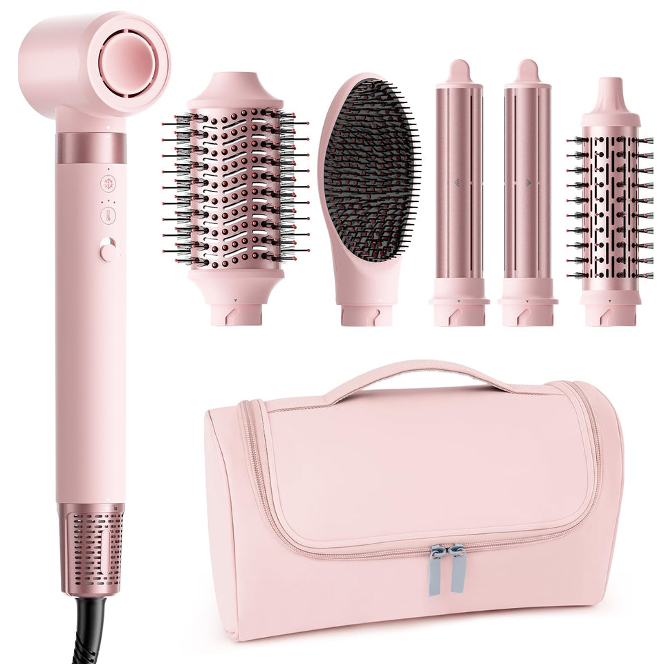 MESCOMB 6-in-1 hot air styler brush head for smooth, salon-like results at home