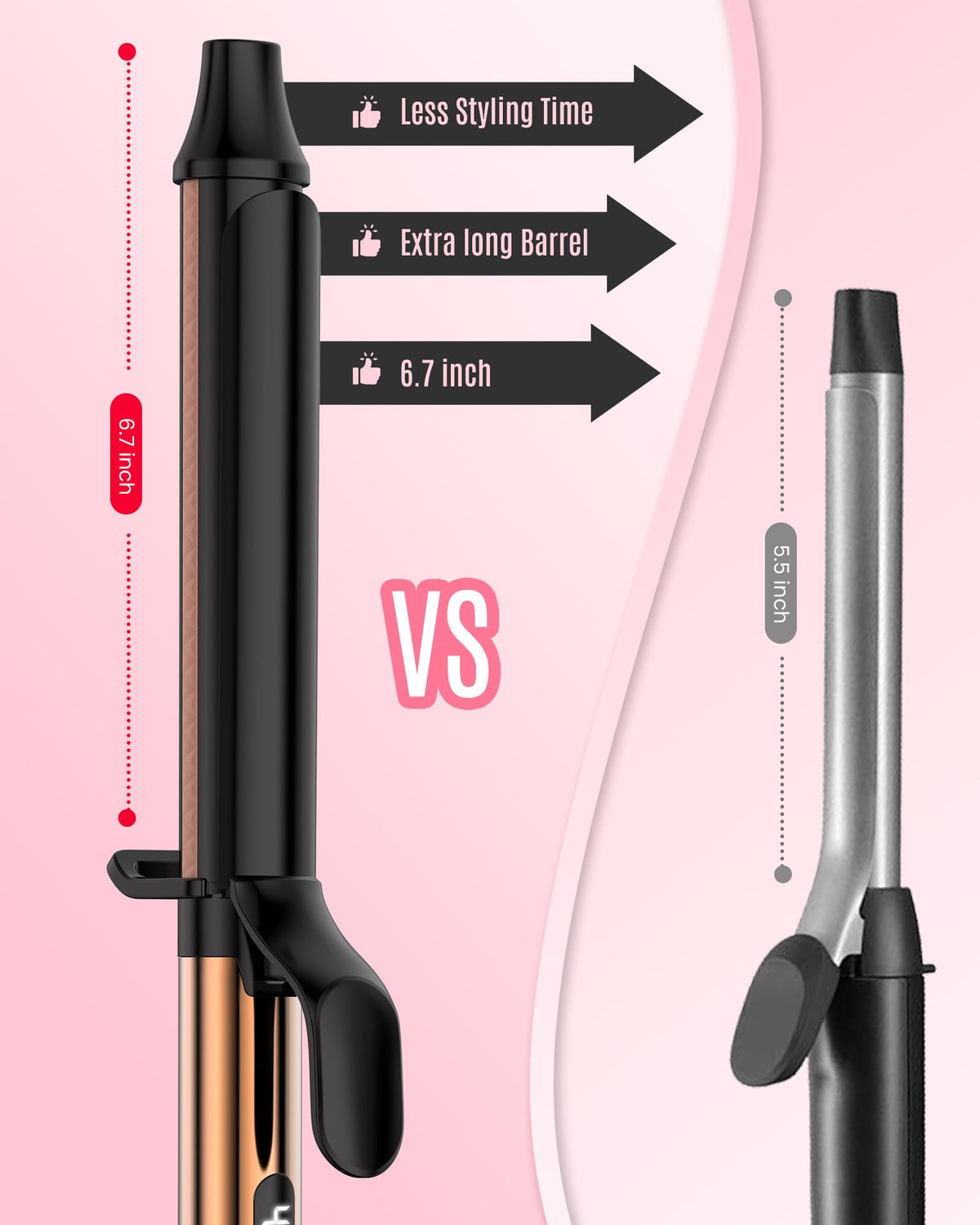 MESCOMB ceramic-tourmaline curling iron with negative ions reduces frizz