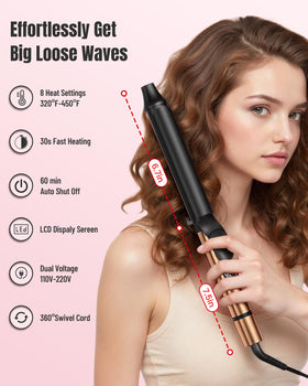 MESCOMB oval-barrel curling iron creates natural-looking curls