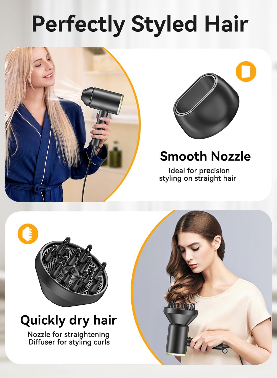 MESHEEN three heat settings with cold shot for precise finishes