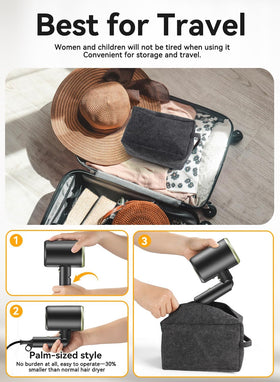 MESHEEN travel and home use hair dryer compact and portable