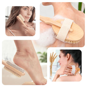 Mesiiloly foot cleanser with pumice bristles softens rough skin.