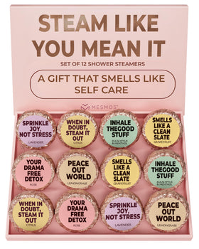 MESMOS 12-assorted shower steamers boxed set for mindful self-care