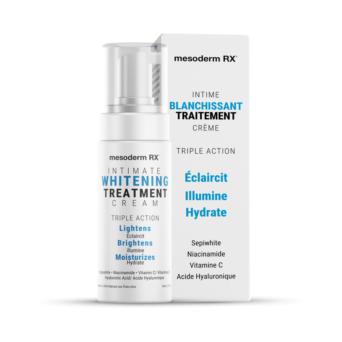Mesoderm RX pump bottle demonstrates precise, hygienic daily application.