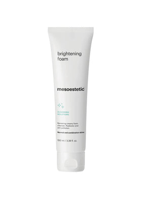 Mesoestetic Brightening Foam bottle for easy daily cleansing