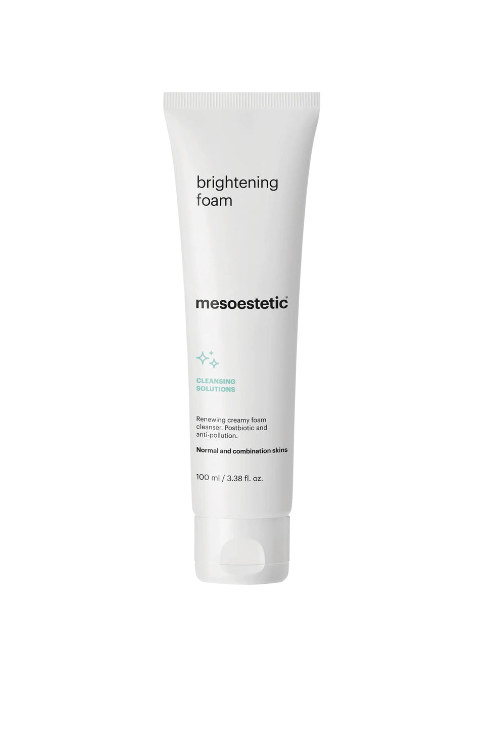 Mesoestetic Brightening Foam bottle for easy daily cleansing