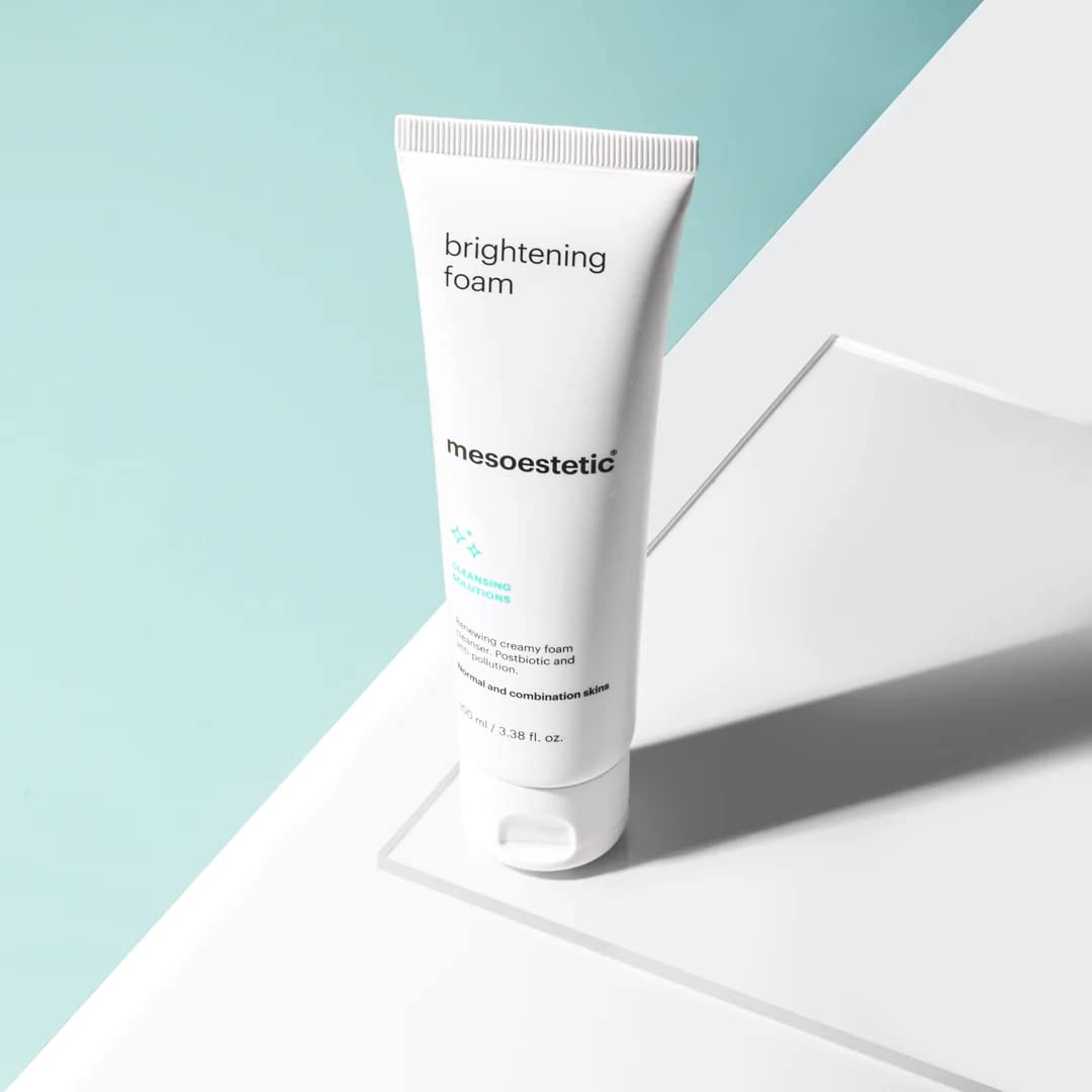 Mesoestetic Brightening Foam face cleanser ready to remove impurities