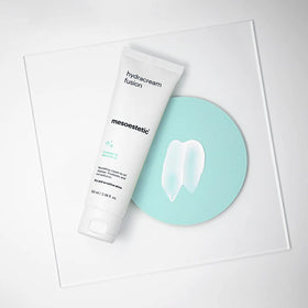Mesoestetic Brightening Foam close-up showing rinse-ready foam texture