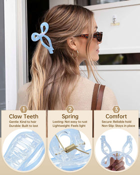 Mesovor acrylic and metal spring bow clip delivers sturdy durability without fading.
