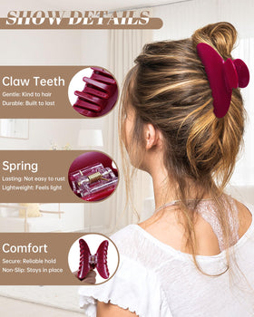 Mesovor nonslip hair clip provides durable grip for thick or fine hair.