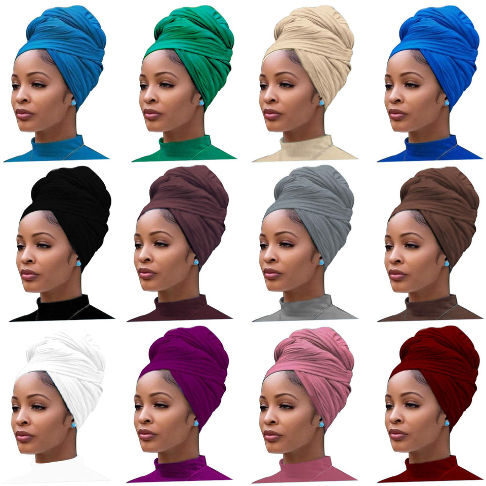 Messen 12-piece head wrap set displayed for styling versatility