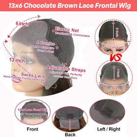 METDIO 13x6 wig hairline close-up shows pre-plucked edge for easy blending.