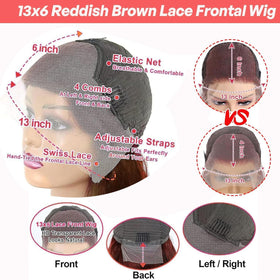 METDIO 28 inch reddish-brown wig ideal for weddings and special occasions.